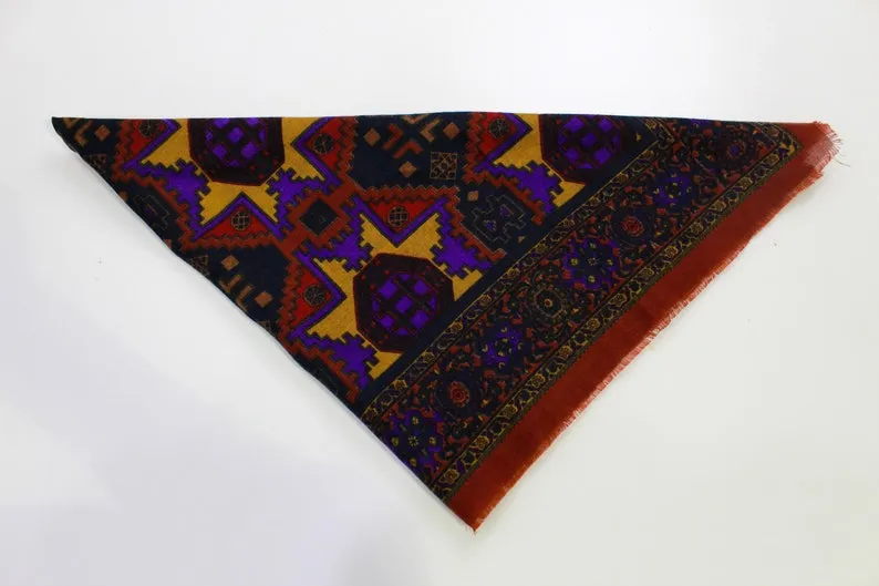 1980s Abstract Geometric Wool Scarf