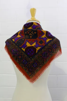 1980s Abstract Geometric Wool Scarf