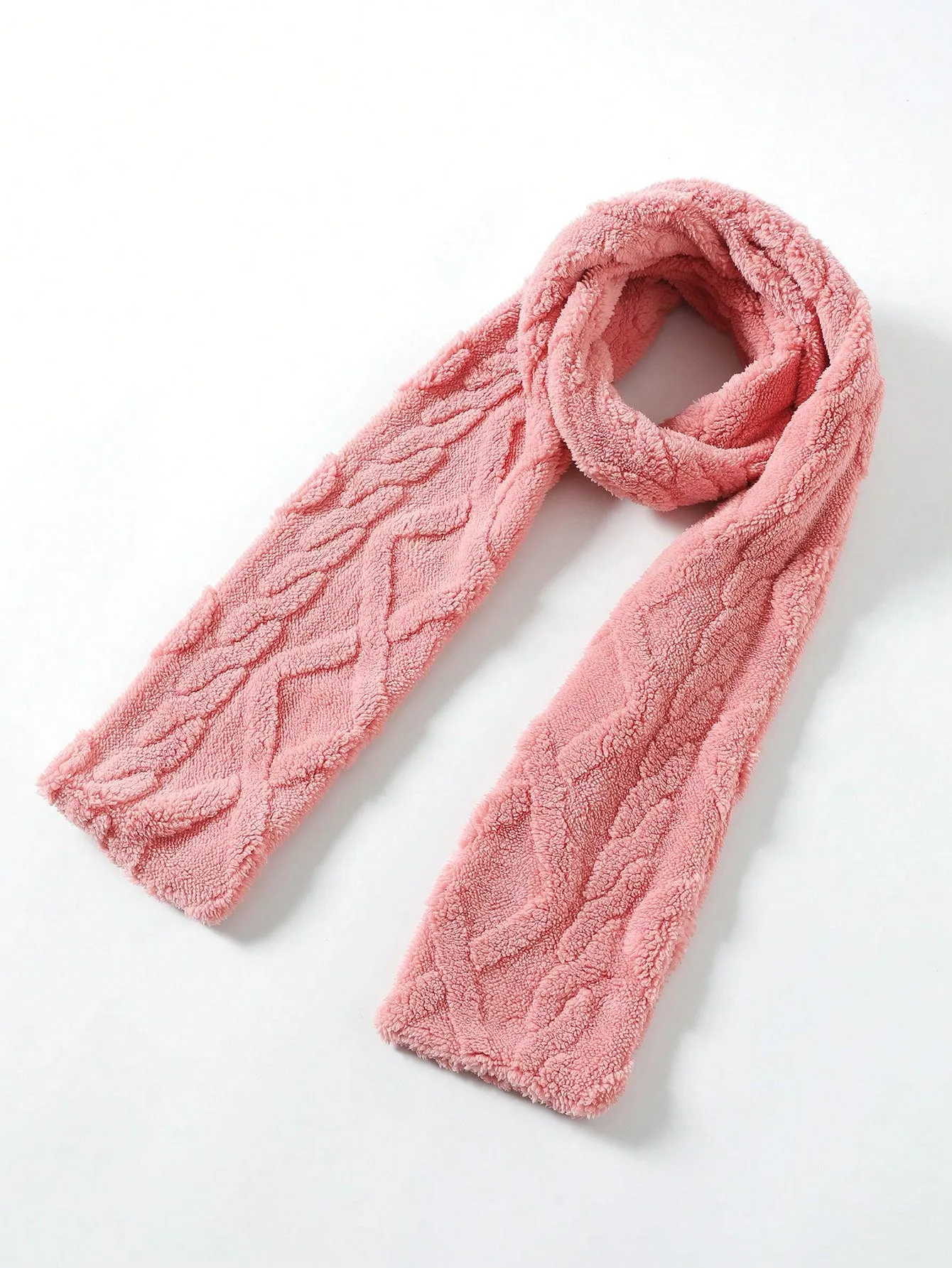 1pc Embossed Plush Scarf