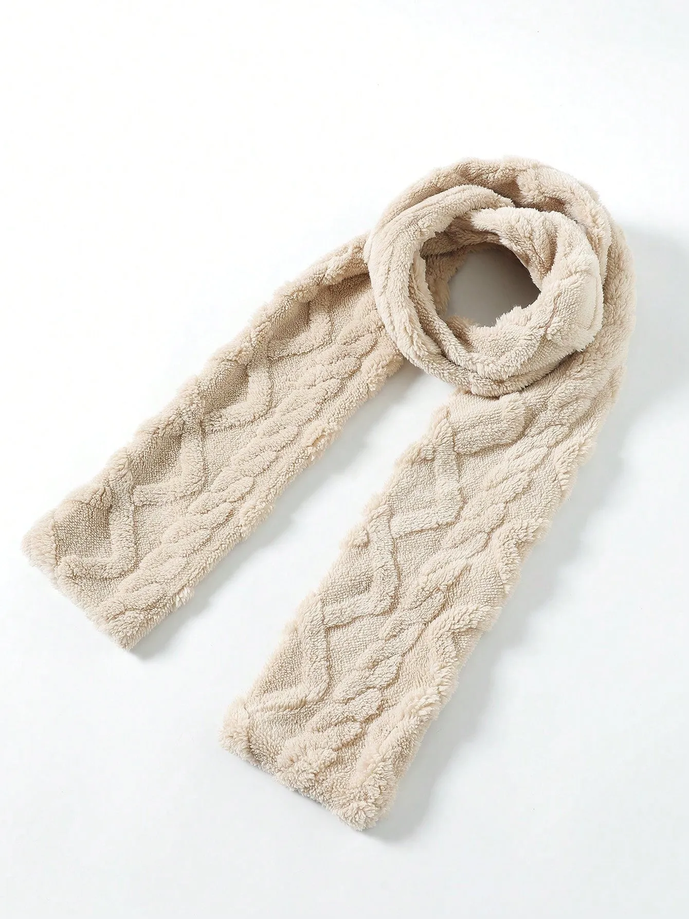 1pc Embossed Plush Scarf