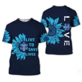 3D All Over Print Love Sunflower Nurse 3D Shirt, Perfect Nurse Apparel, Nurse T-Shirt Cool Gift Idea