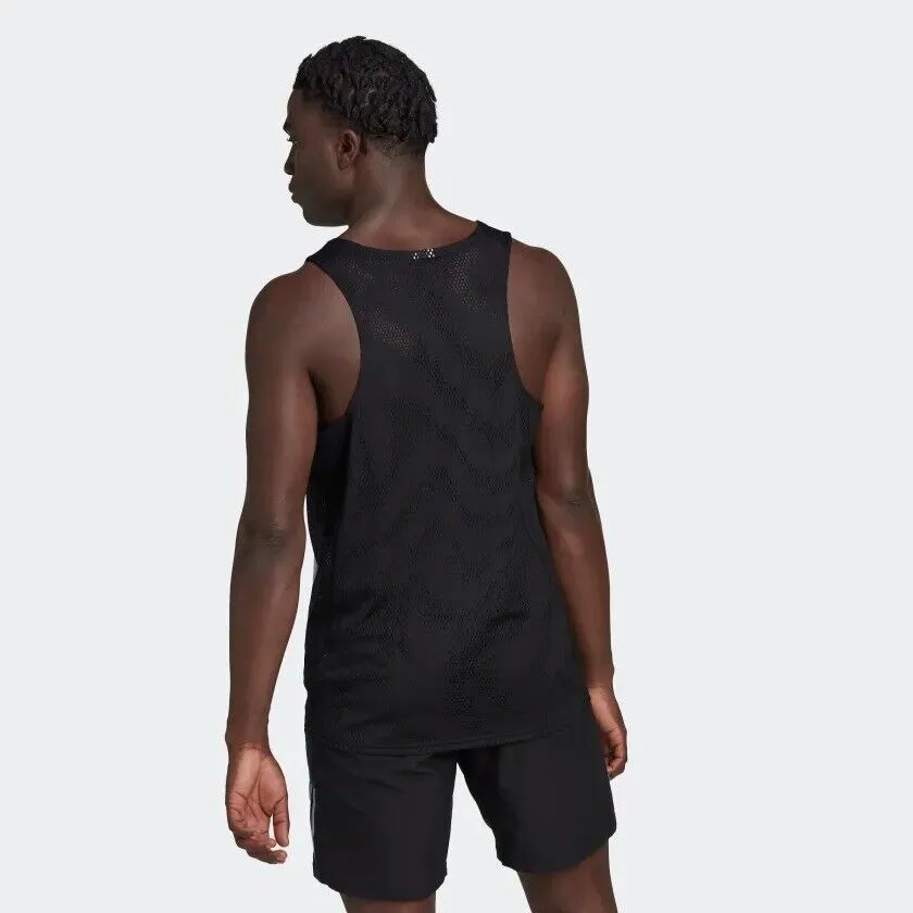 adidas Mens Fast Graphic Running Vest Tank Top