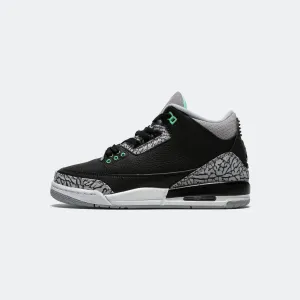 Air Jordan 3 Retro (GS) - Black/Green Glow-Wolf Grey-White