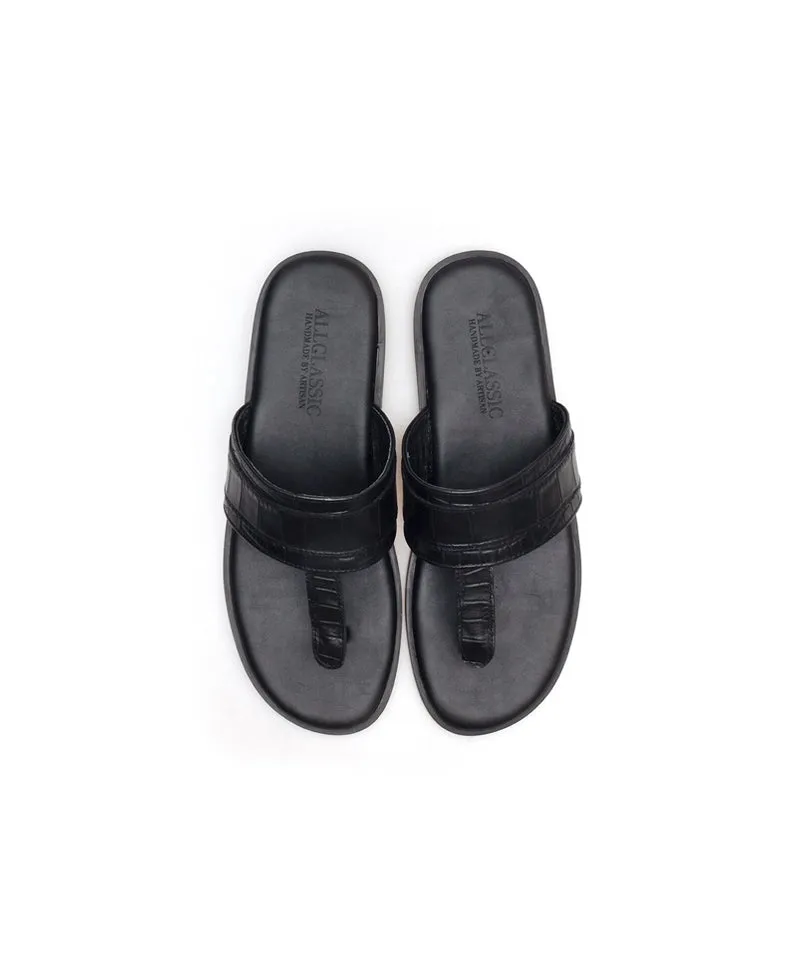 ALL CLASSIC Tobe Flip Flop - Black Croco