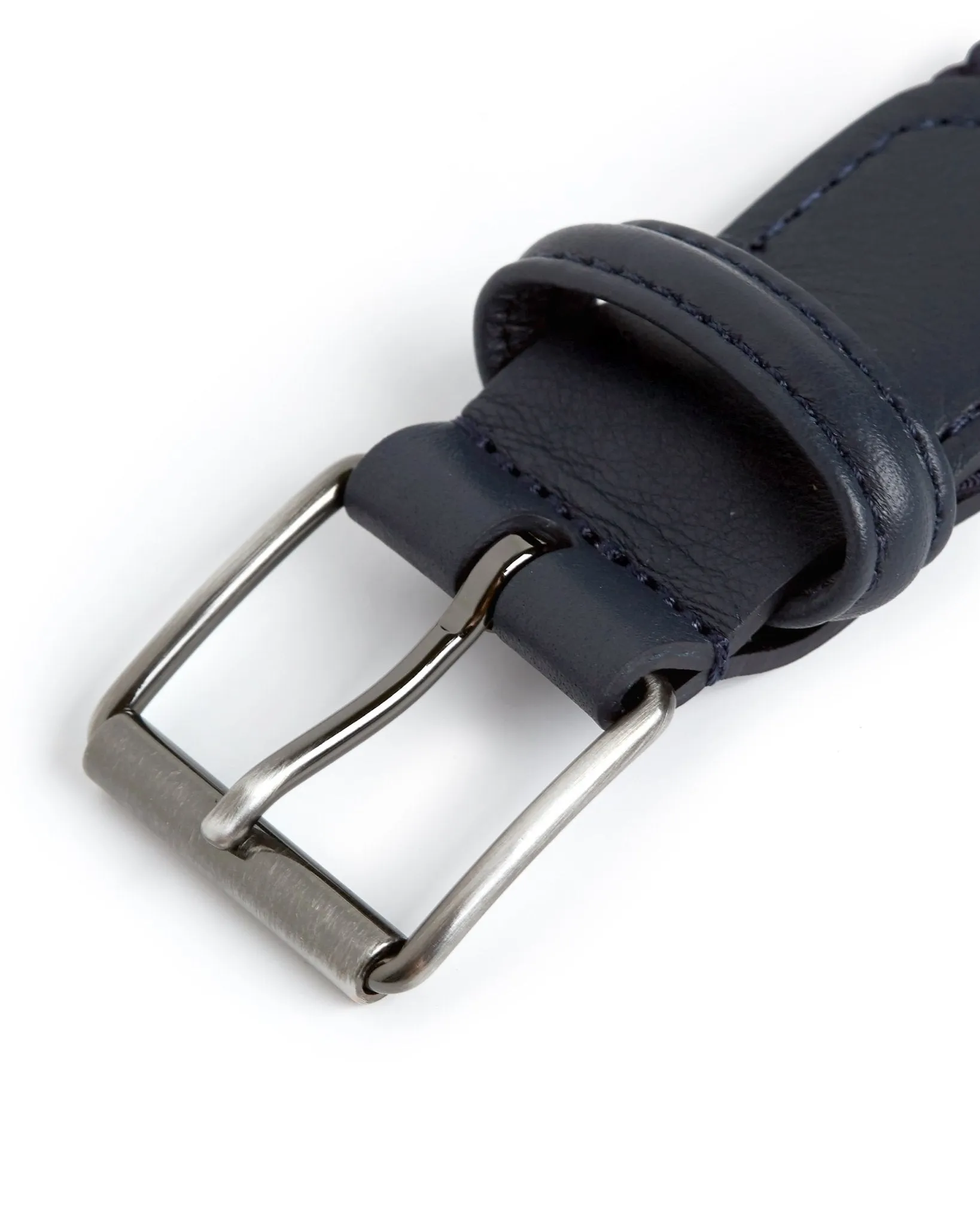 Anderson's Narrow Plaited Belt: Navy