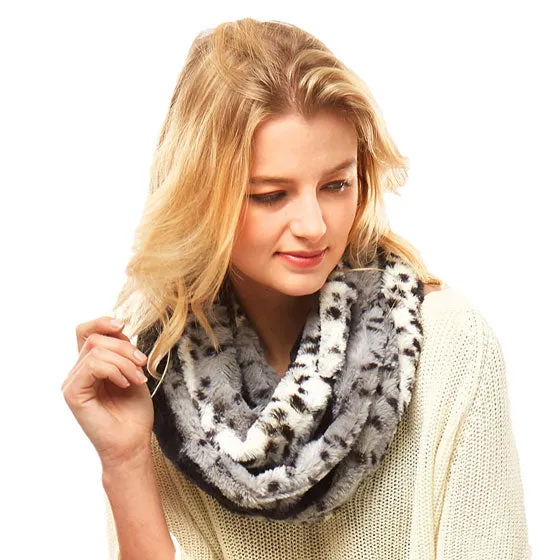 Animal Pattern Faux Fur Infinity Scarf