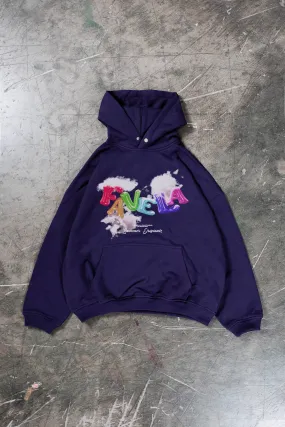 BALLOON PLUM SNAP BUTTON HOODIE