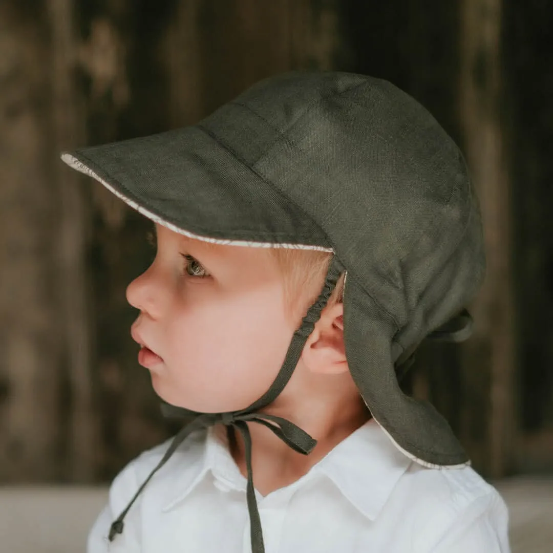 Bedhead Lounger Baby Reversible Flap Sun Hat - Leaf/Moss