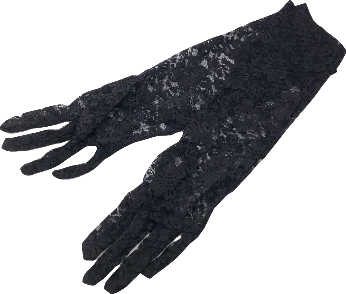 Black Lace Gloves One Size