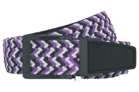 Braided Purple, Silver & Black, 1 3/8 Strap, Golf Belt