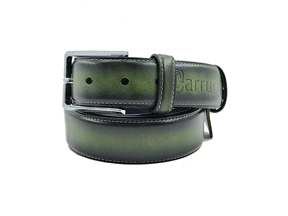 Burnished Calfskin Leather Belt