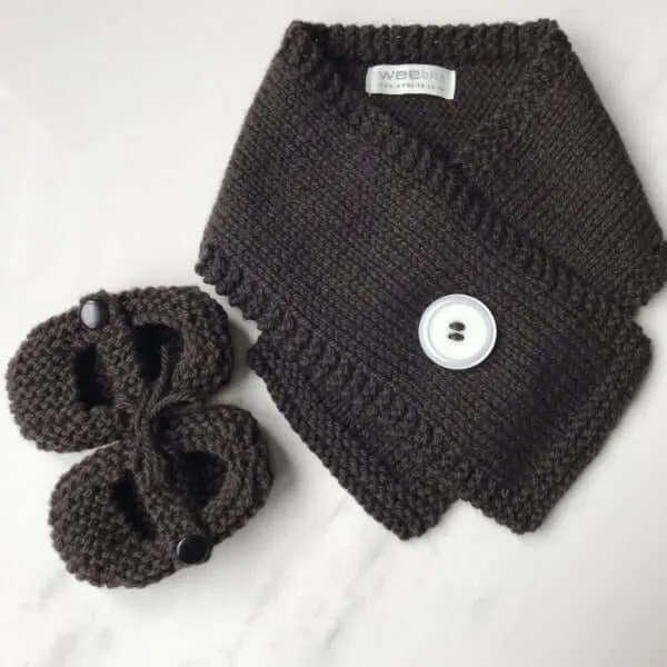 Button Scarf and Baby Mary Janes