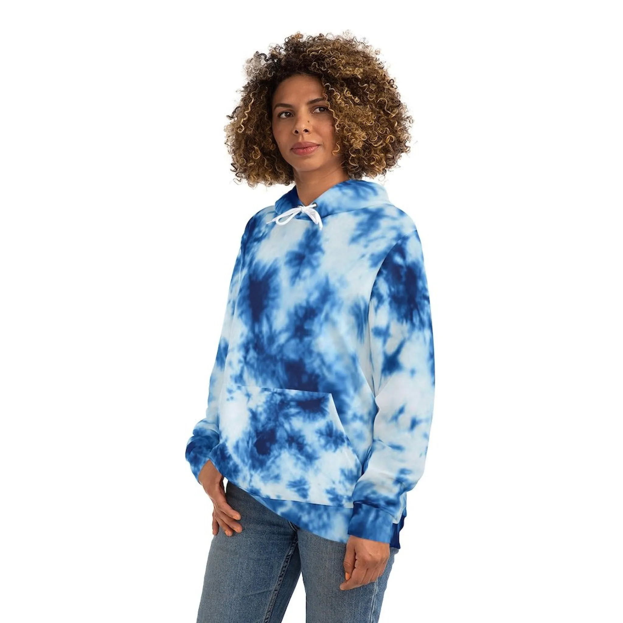 Bynelo Moon Blue Tie Dye Unisex Fashion Hoodie