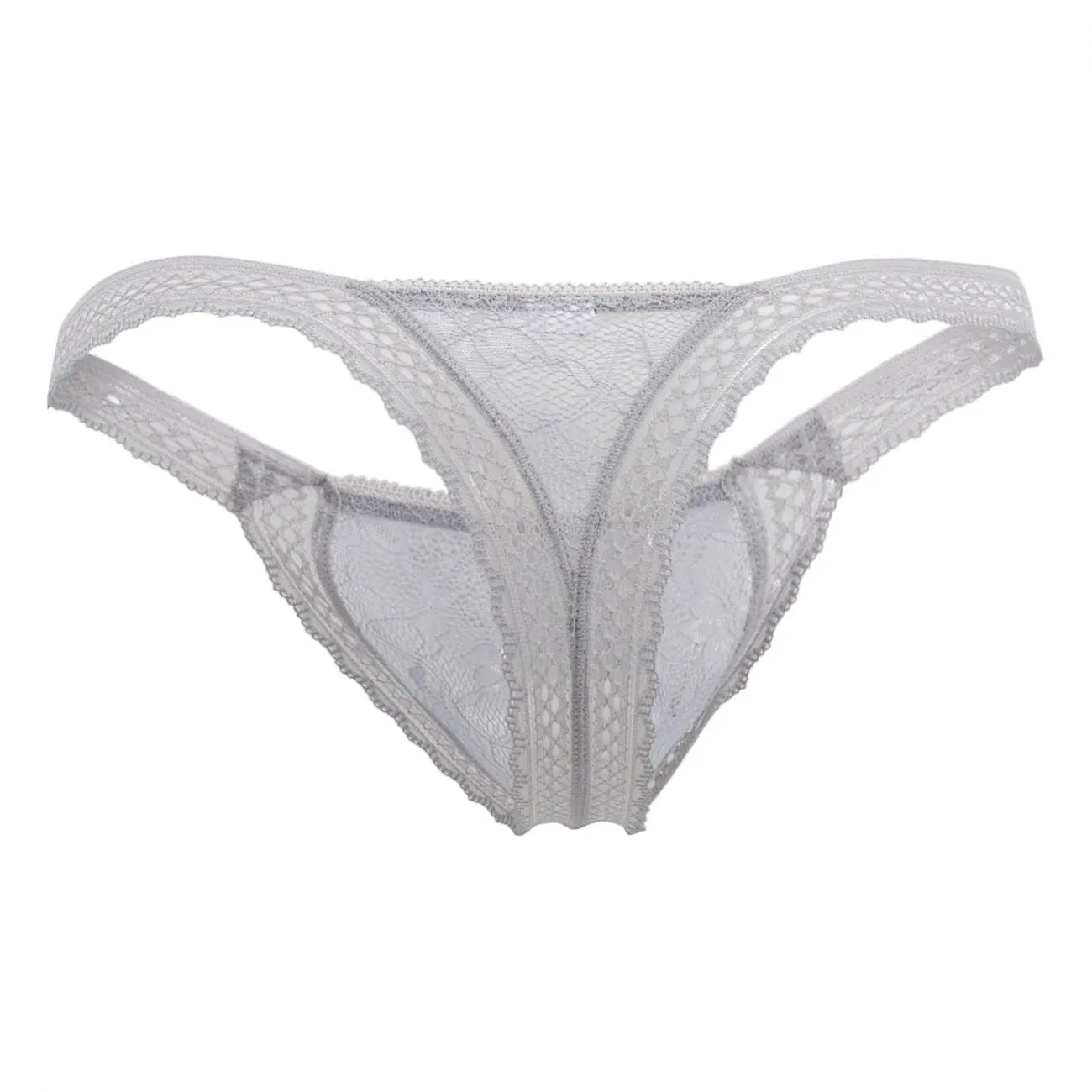 CandyMan 99420 Double Lace Thongs Color Gray