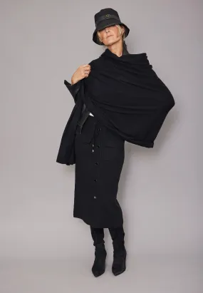 Cashmere Blanket Travel Wrap Black