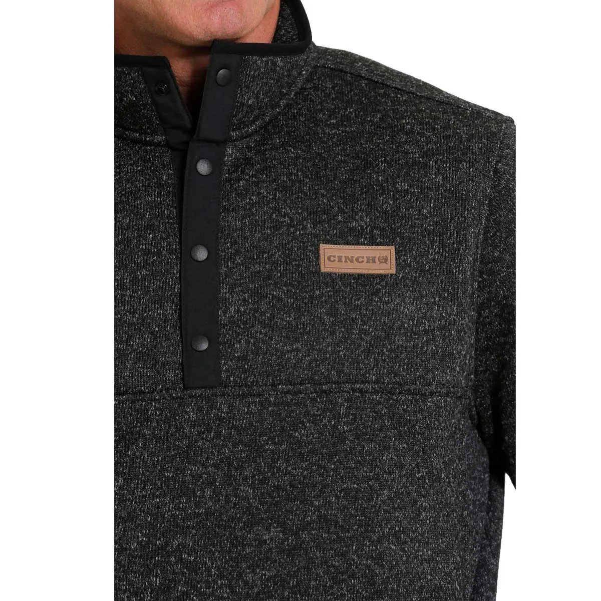 Cinch Men's 1/4 Snap Pullover Sweater - Charcoal