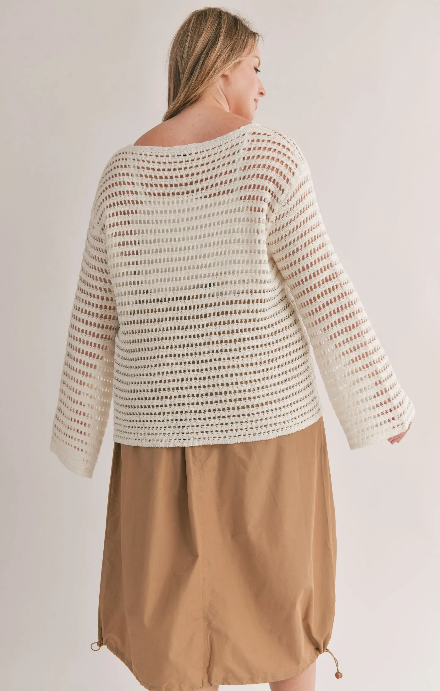 Curvy Carlita Open Knit Sweater