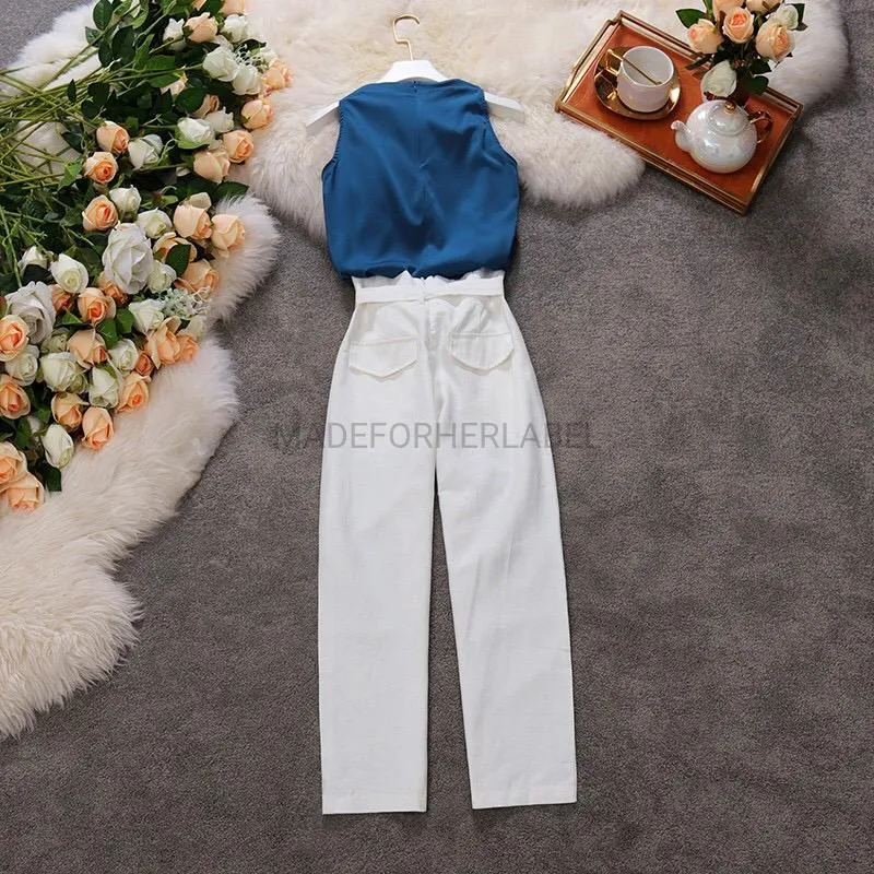 Eriko Top With High Waisted Pants Set