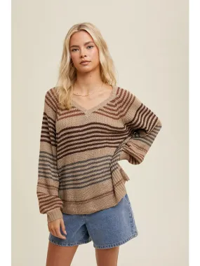 Fall Latte Stripe Sweater