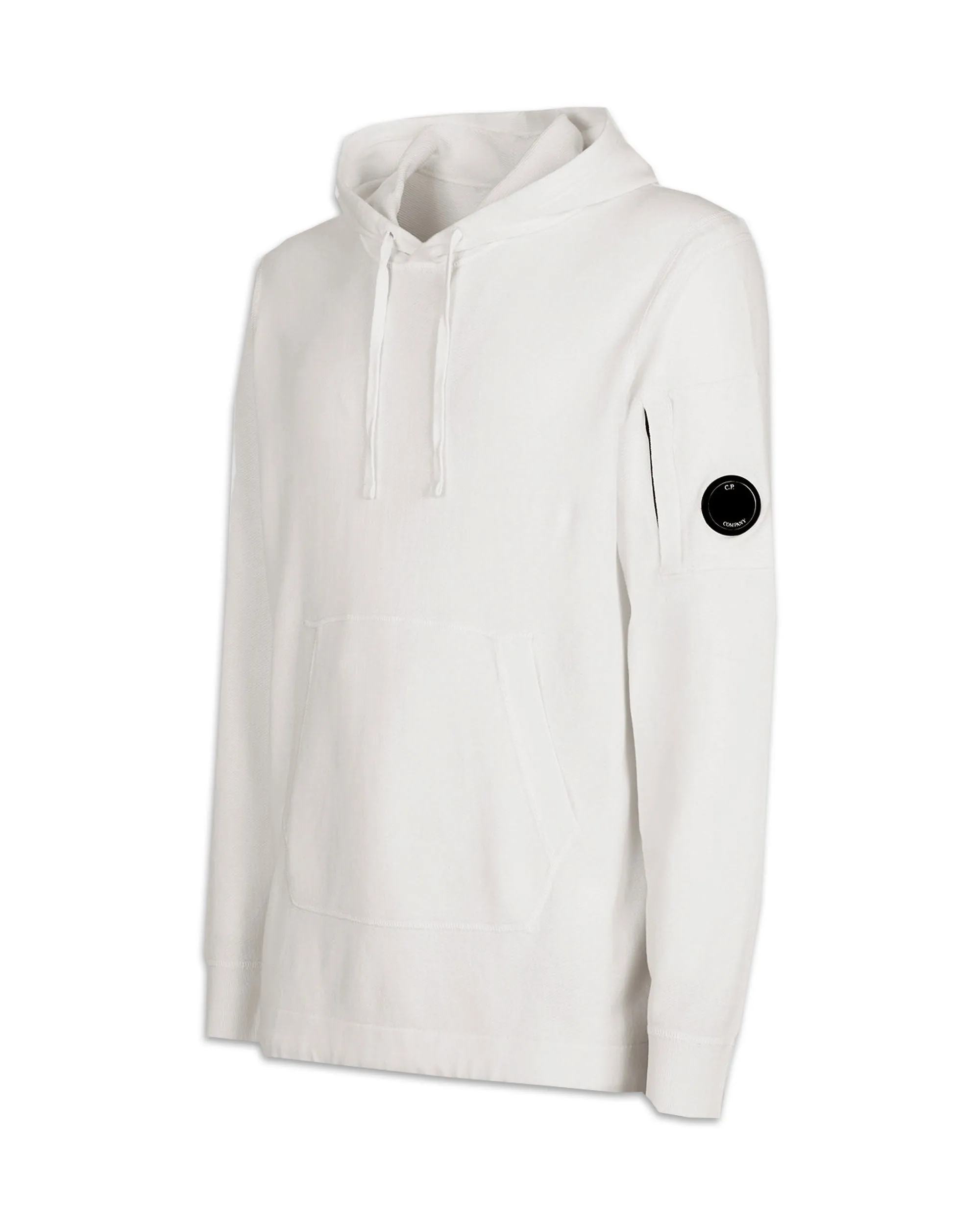 Felpa Uomo CP Company Light Terry Knitted Hoodie Bianco