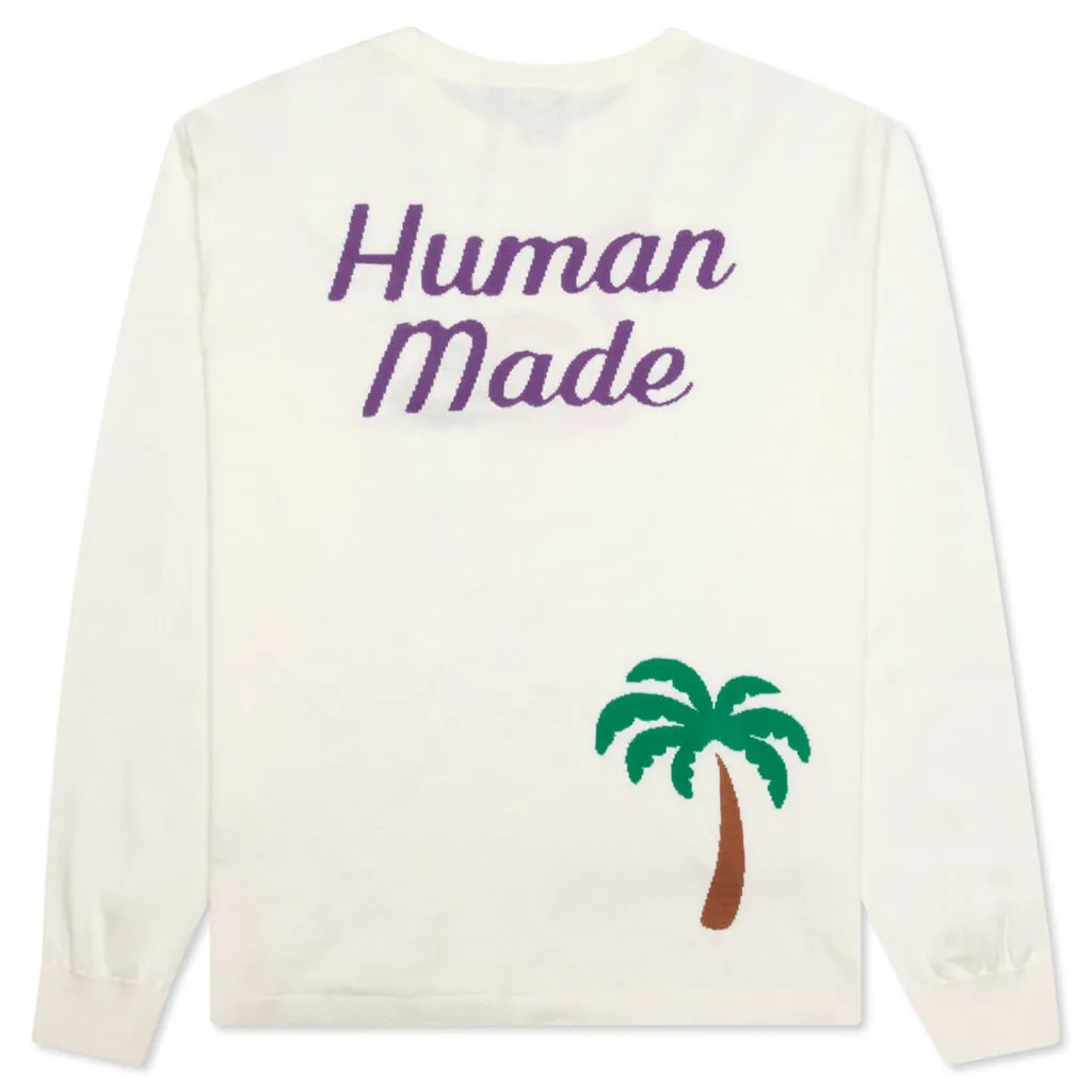 Flamingo Knit Sweater - White