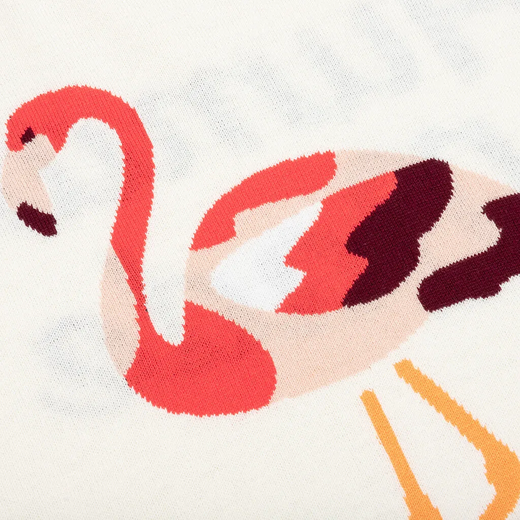 Flamingo Knit Sweater - White