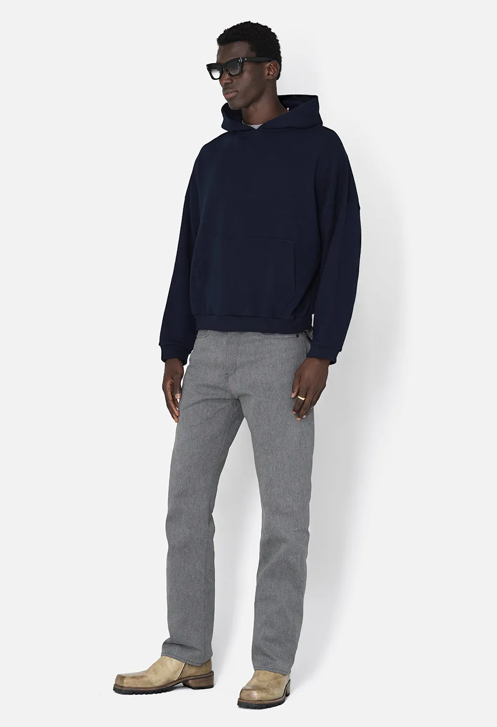 Fleet Weave Terry Hoodie / Dark Navy