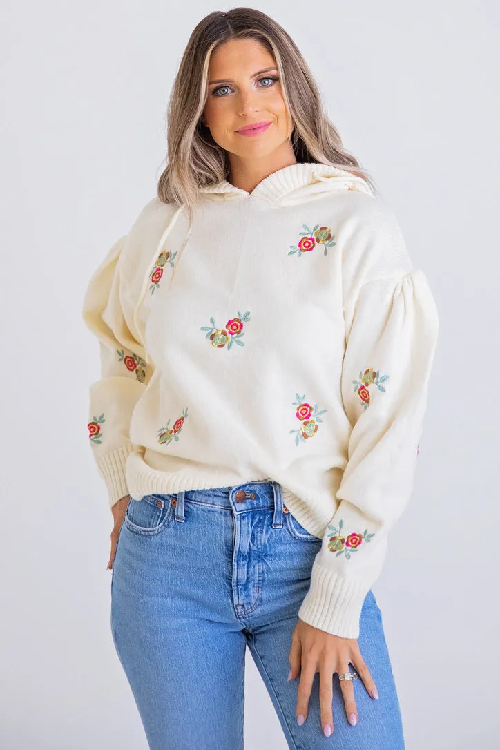 Floral Novelty Sweater Hoodie