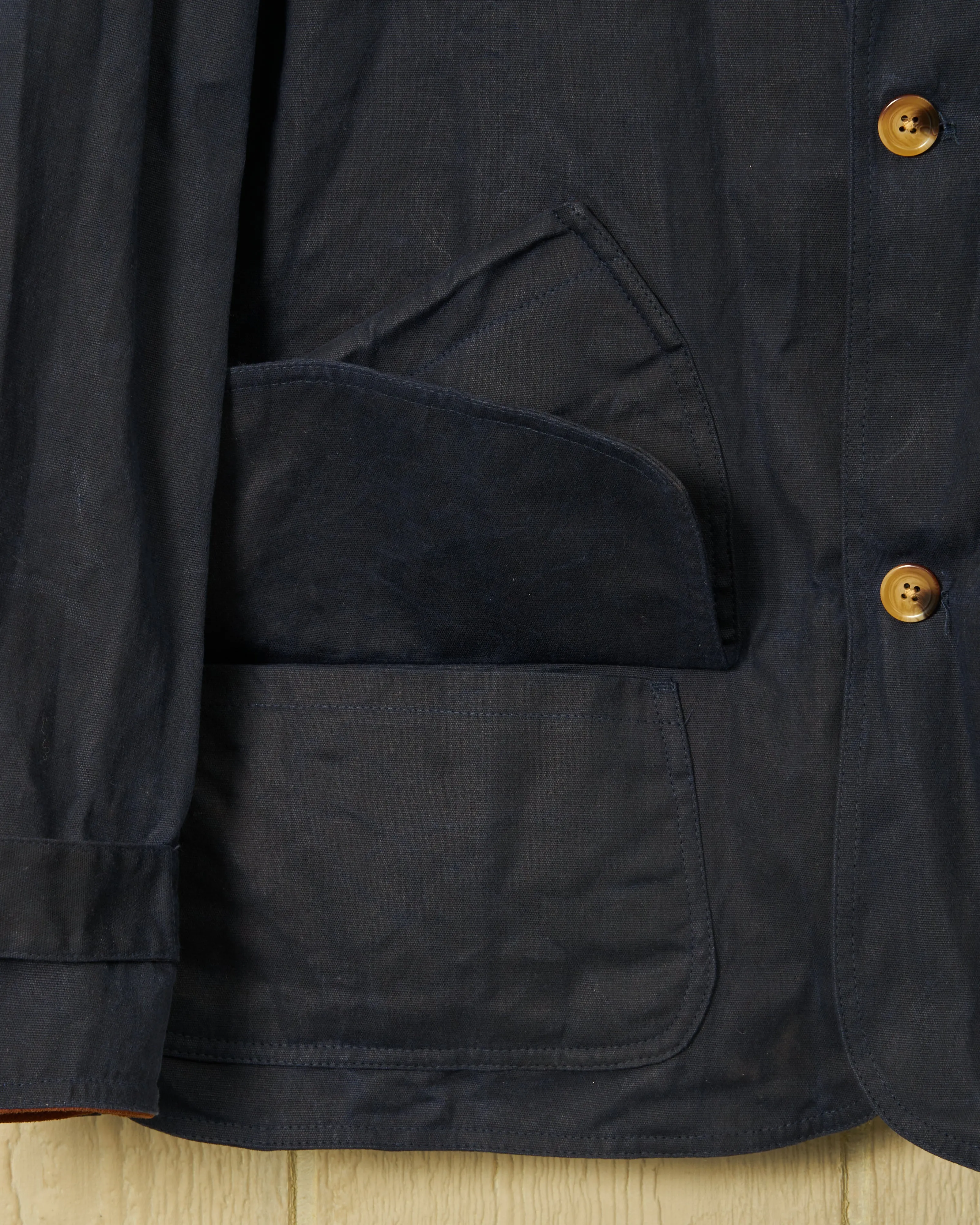 Gamekeeper Jacket in Navy Waxed Canvas