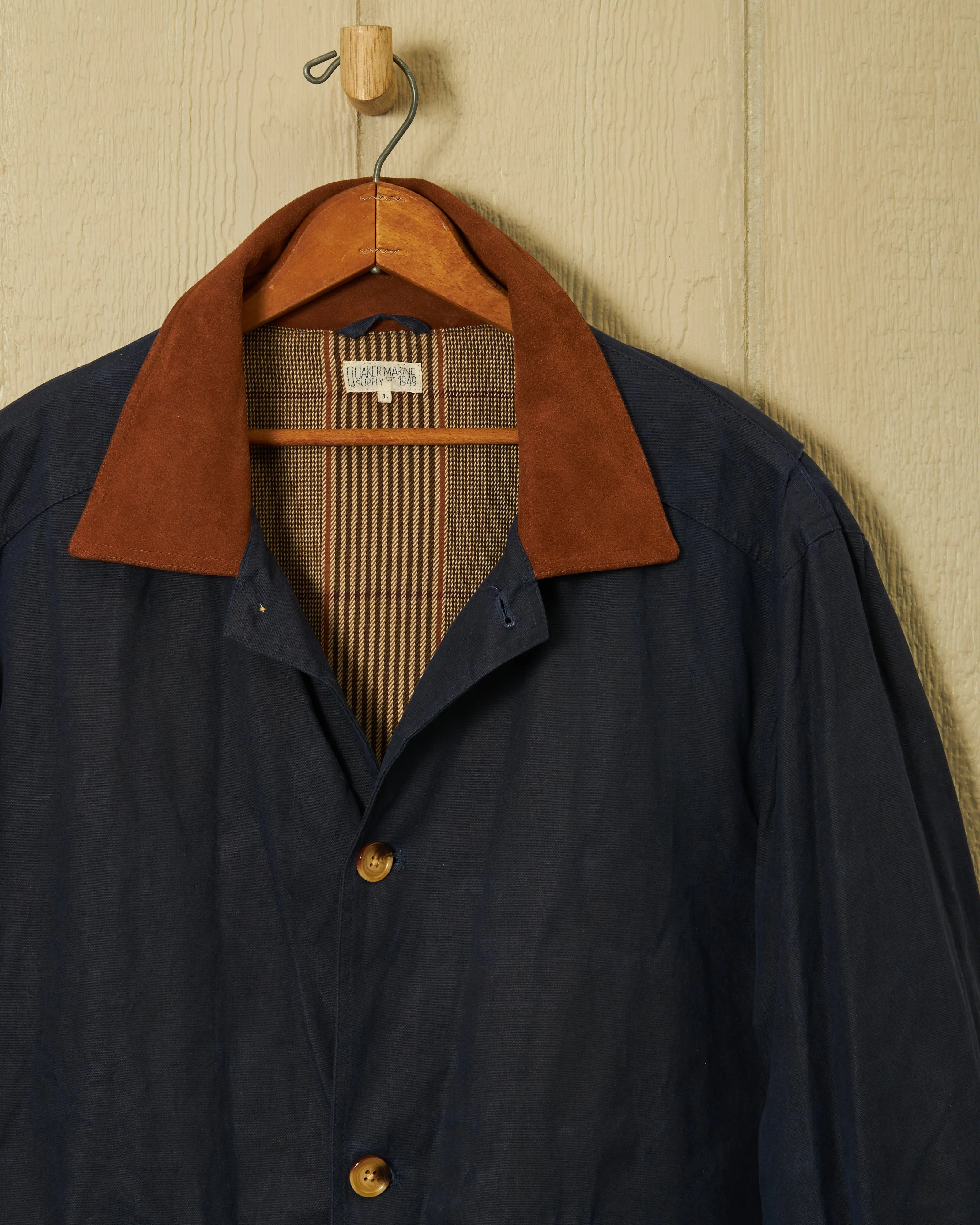 Gamekeeper Jacket in Navy Waxed Canvas