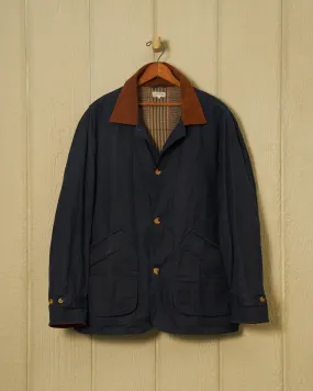 Gamekeeper Jacket in Navy Waxed Canvas