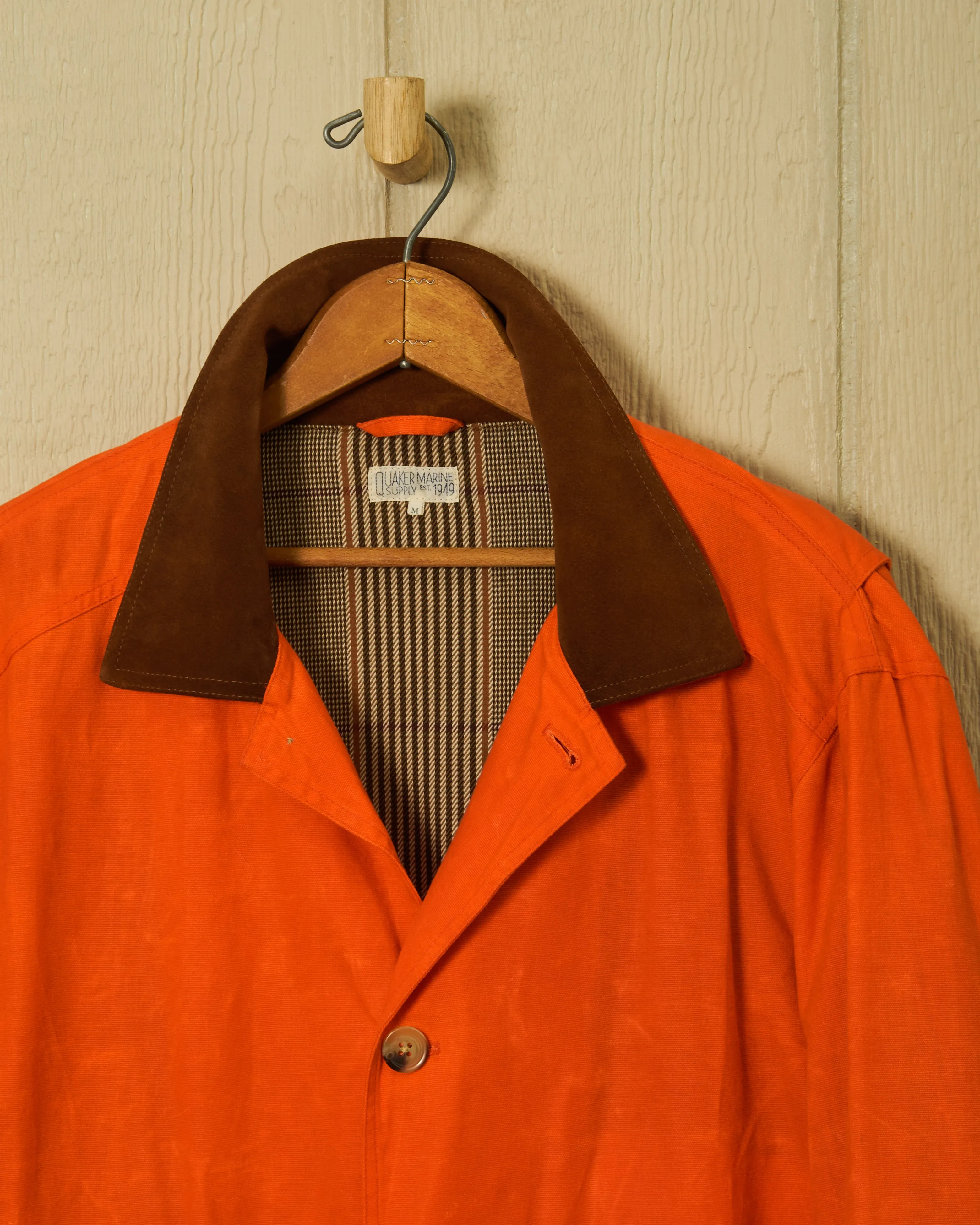 Gamekeeper Jacket in Signal Orange Waxed Canvas