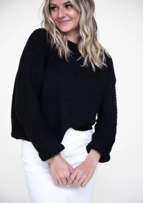 Girls Day Out Knit Sweater in Black