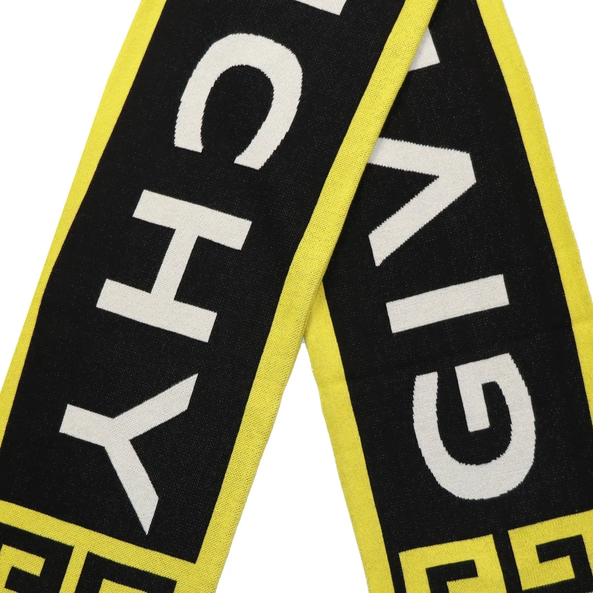 GIVENCHY Black & Yellow Logo Team Scarf