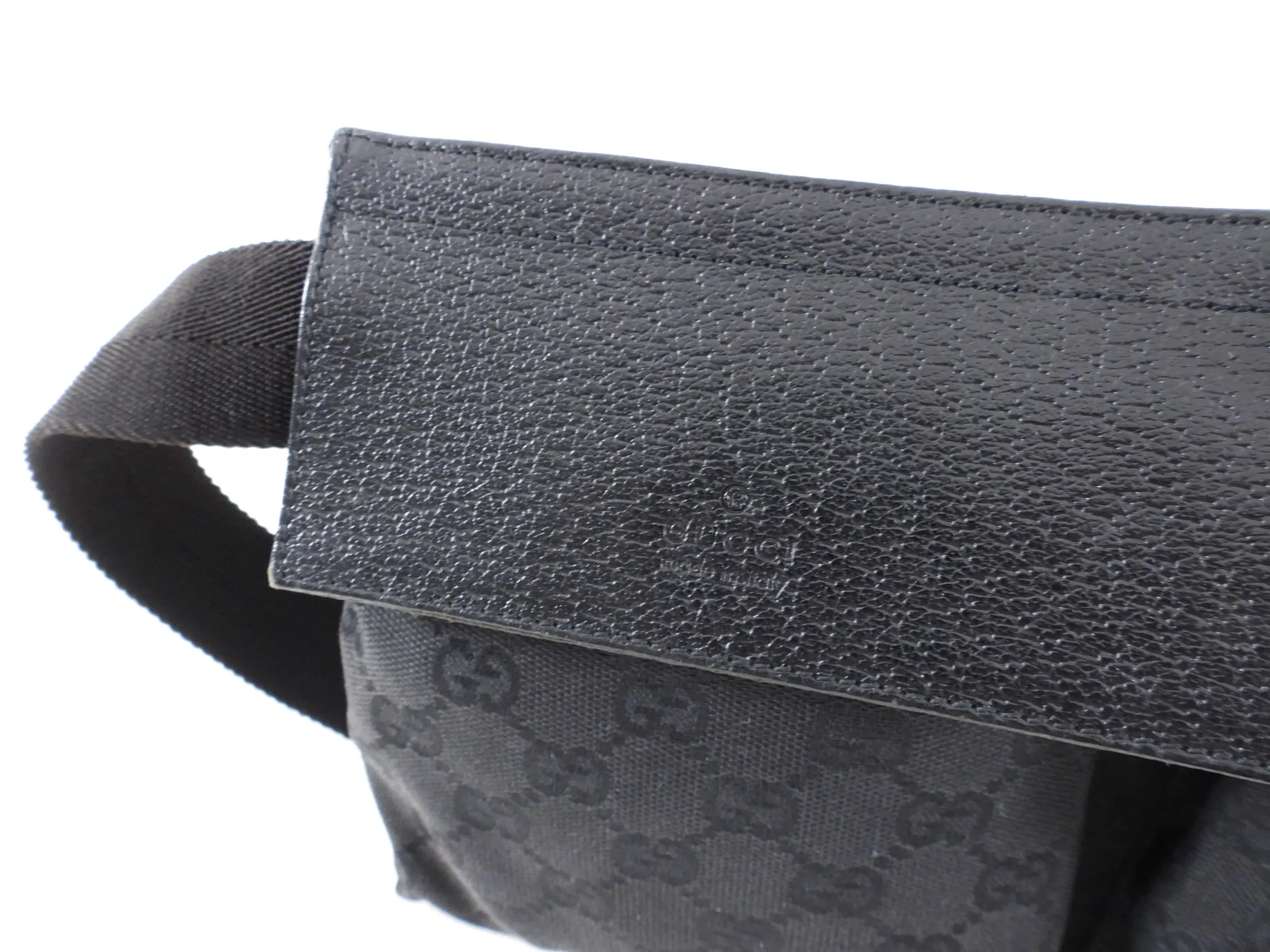 Gucci Monogram Canvas Black Double Belt Bag