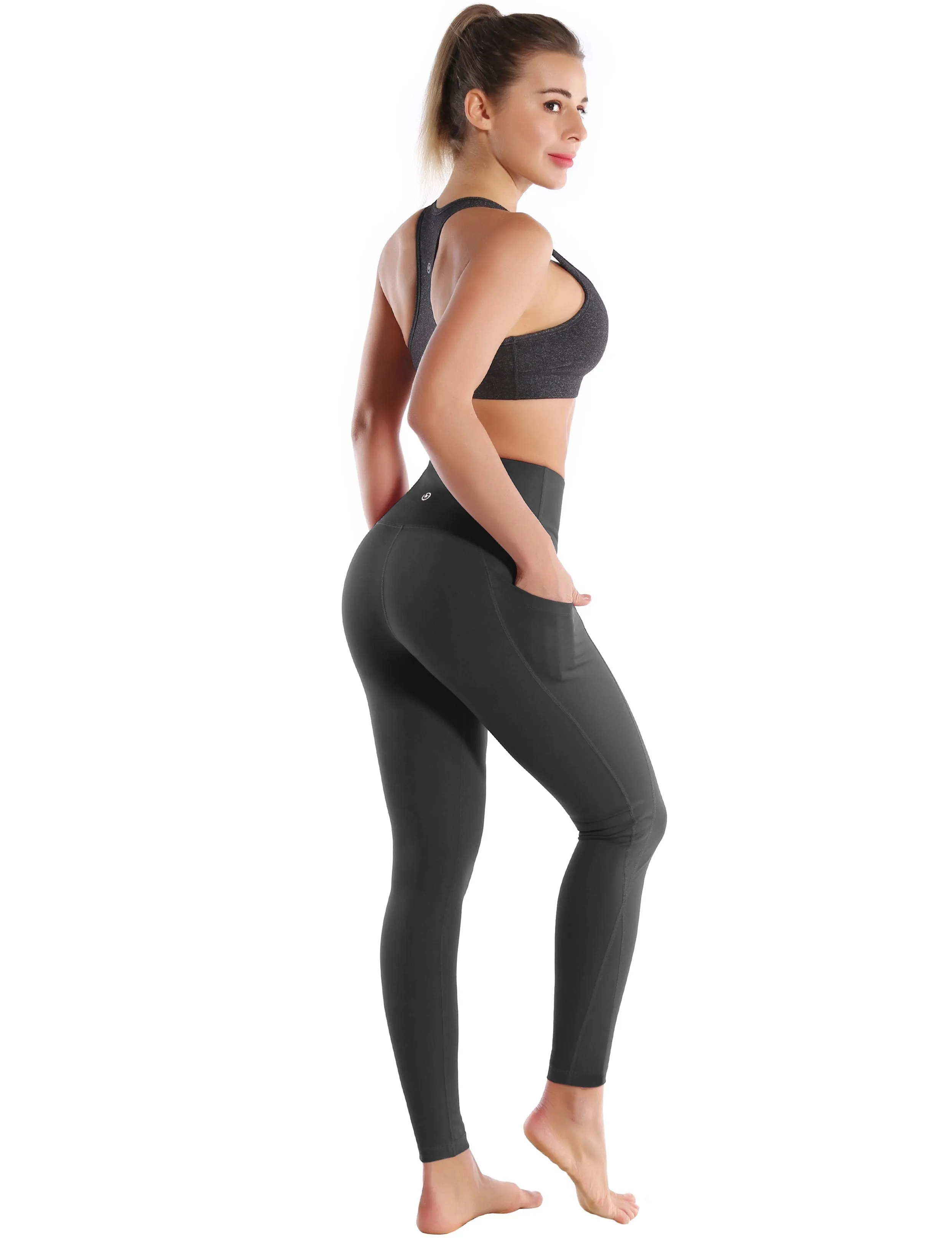 High Waist Side Pockets yogastudio Pants shadowcharcoal ins_yogastudio