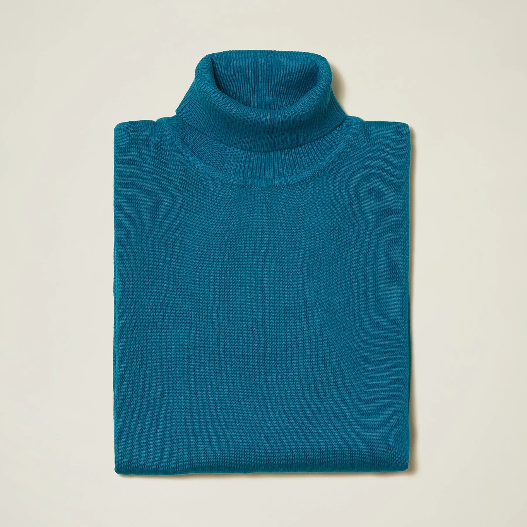 Inserch Cotton Blend Turtleneck Sweater Ocean Blue 4708