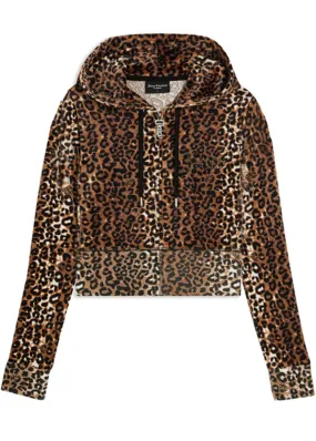 Juicy Couture Marissa Leopard Velour Hoodie - Leopard Print