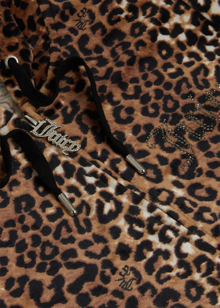 Juicy Couture Marissa Leopard Velour Hoodie - Leopard Print