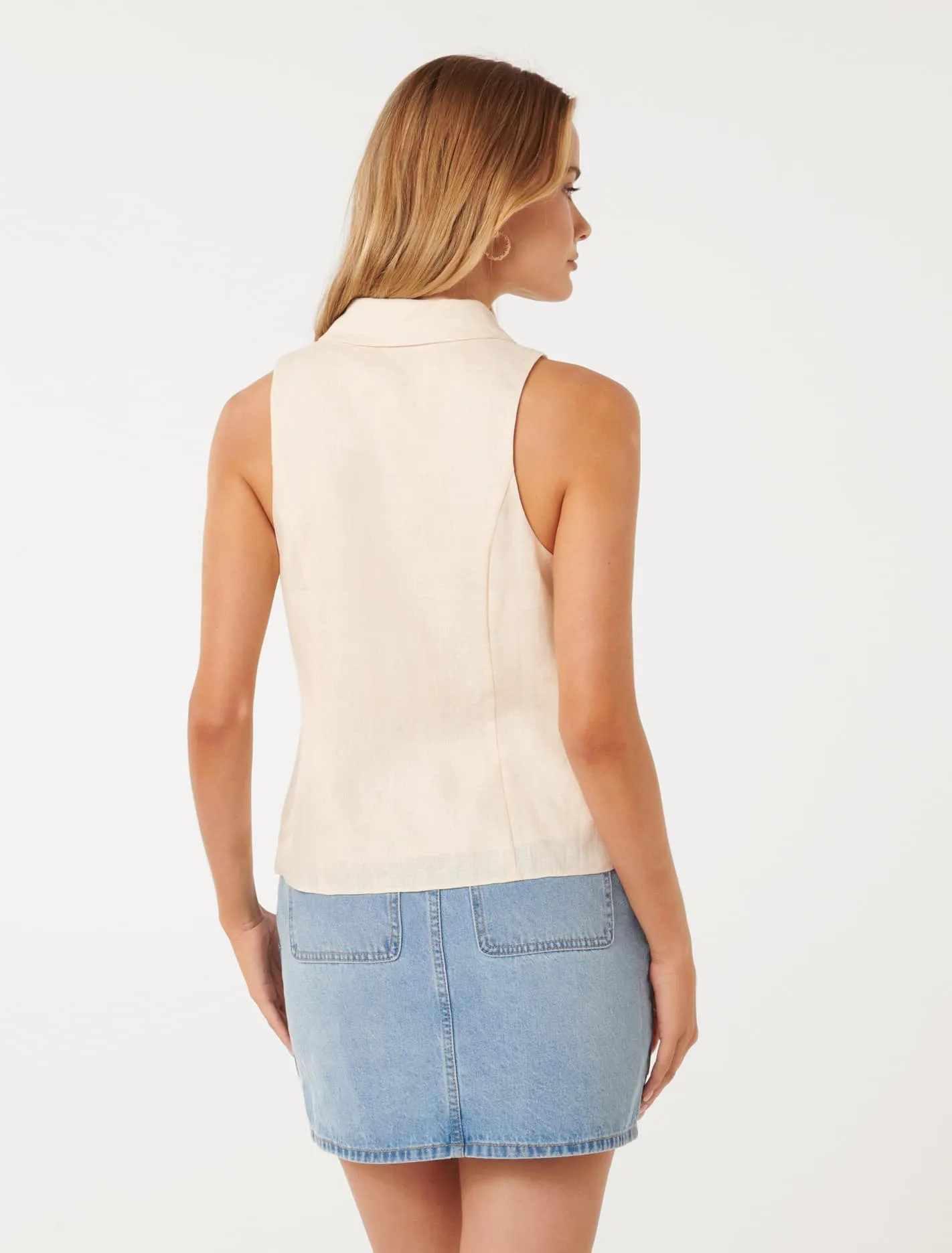 Kathleen Linen Sleeveless Shirt