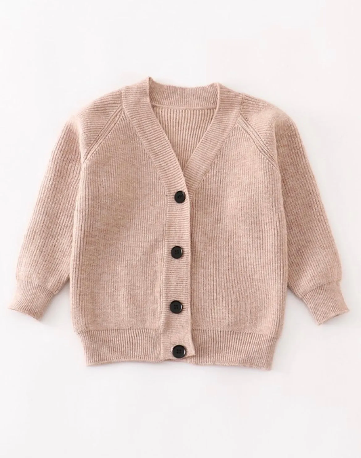 Kids tan button cardigan