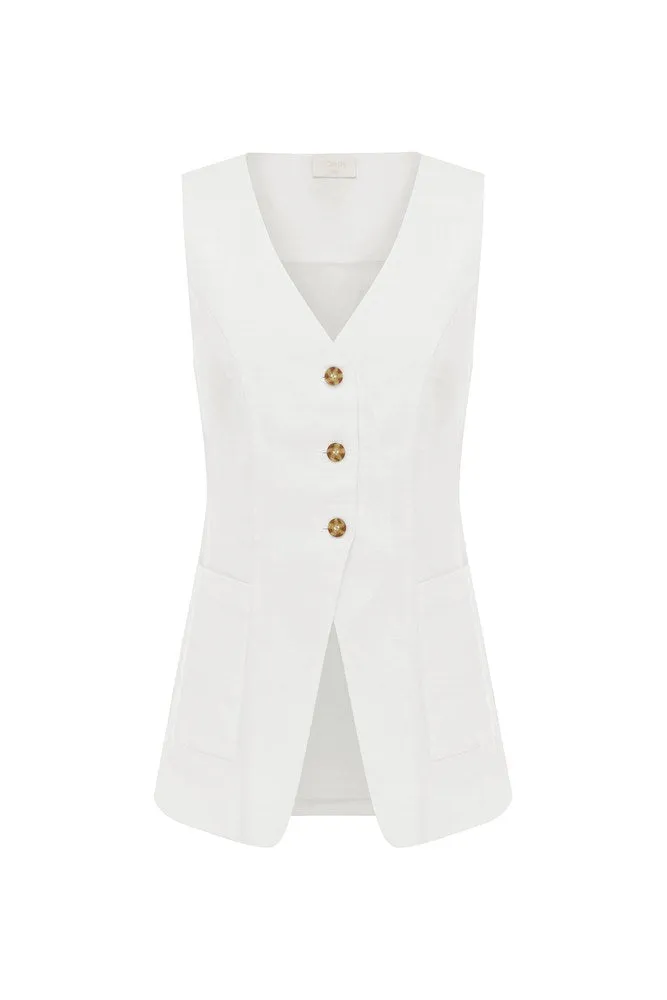 LORENZO TAILORED VEST - IVORY