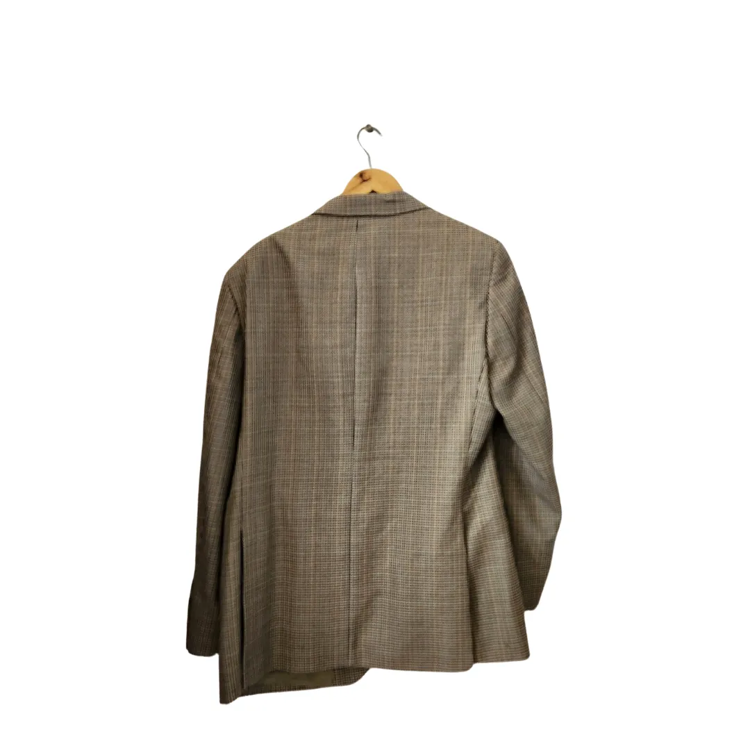 Marks & Spencer Men's Beige Checked Blazer | Gently Used |