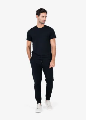 Mens All Around Lounge Tee & Pants Set Black