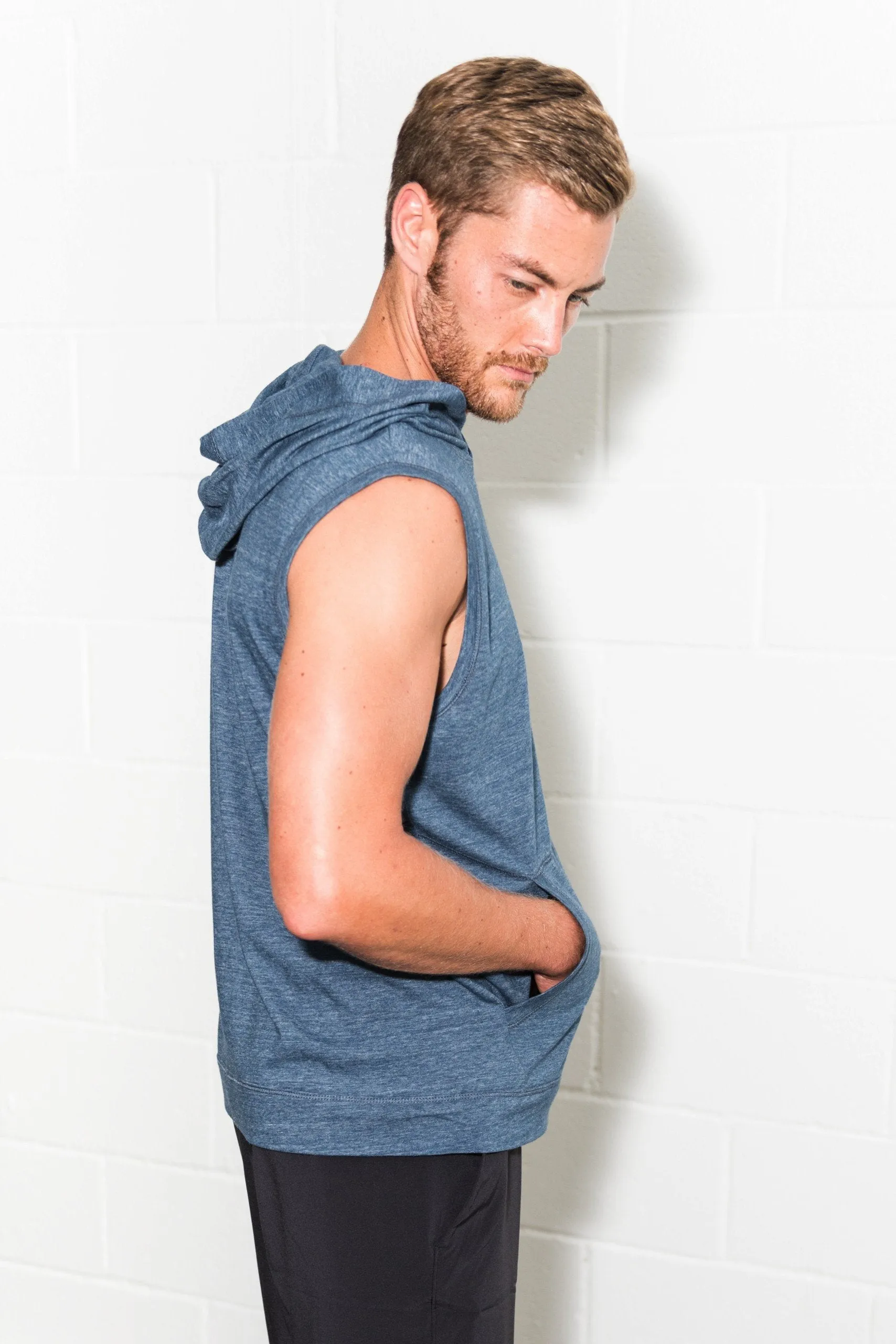 Men's Sleeveless Tri-Blend Hoodie