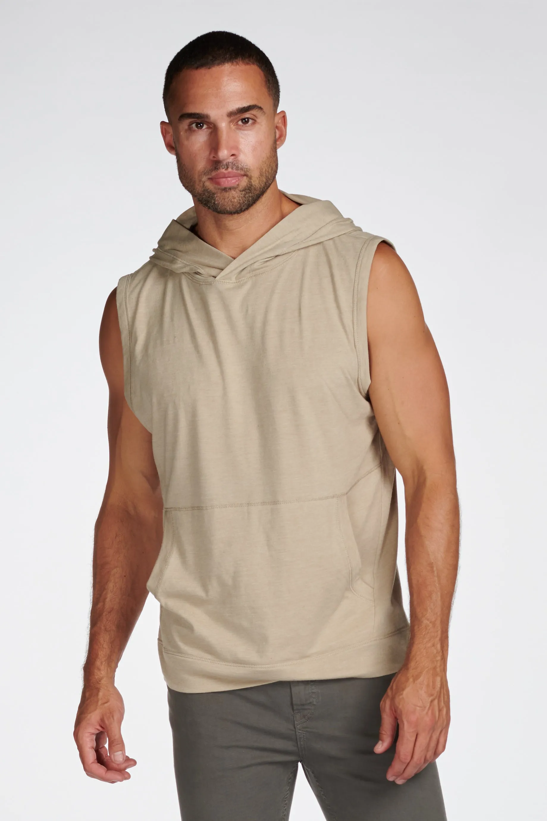 Men's Sleeveless Tri-Blend Hoodie