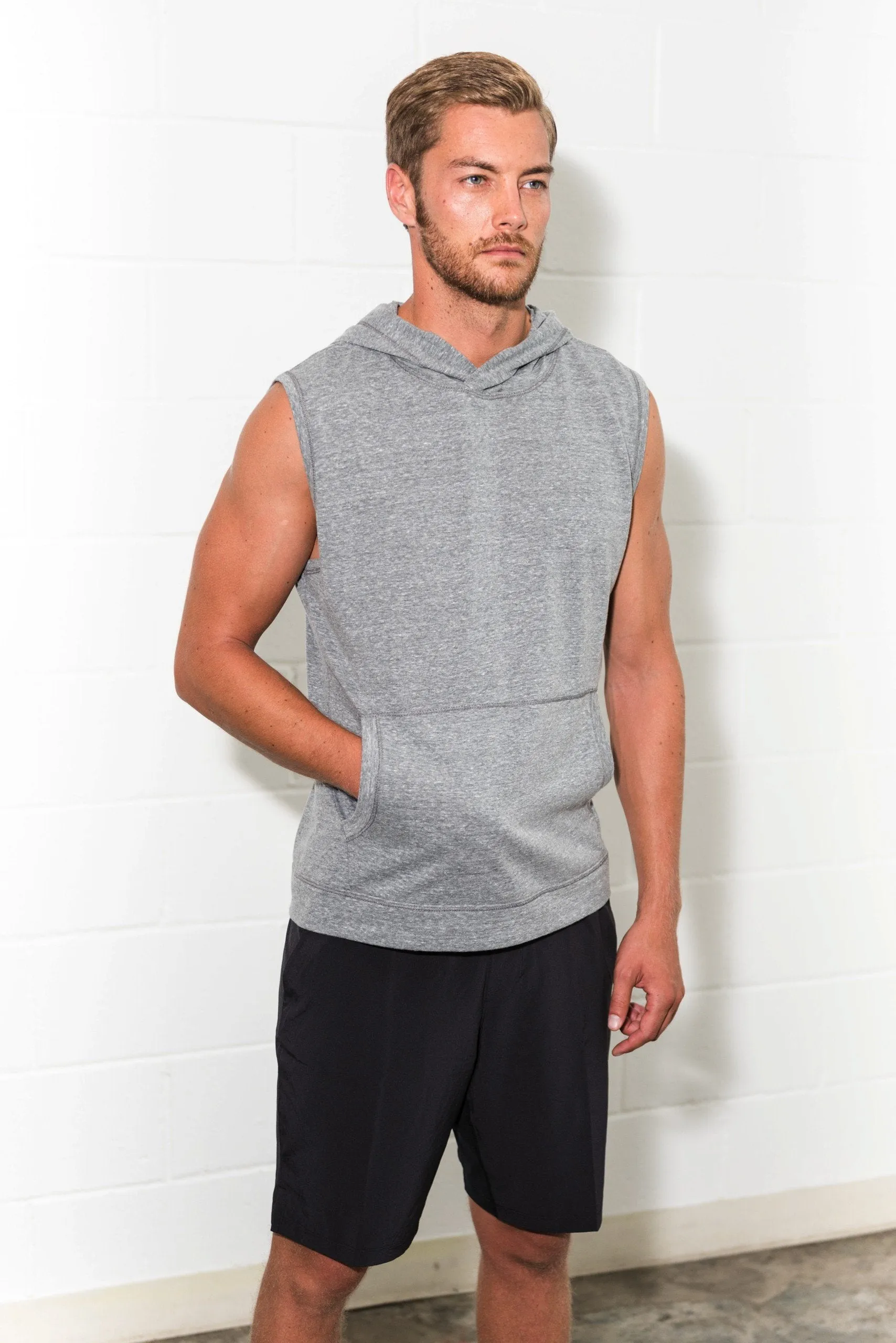 Men's Sleeveless Tri-Blend Hoodie