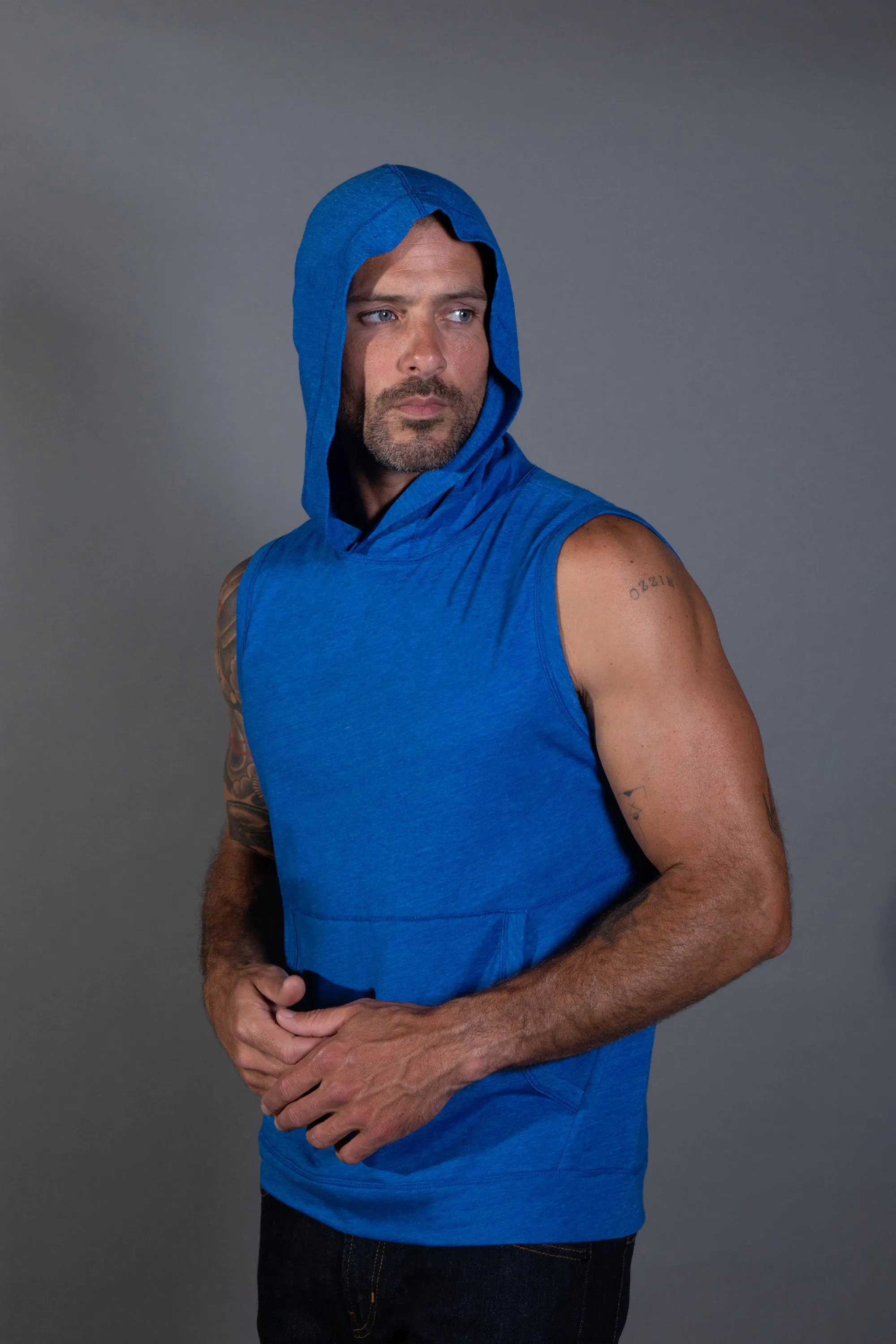 Men's Sleeveless Tri-Blend Hoodie