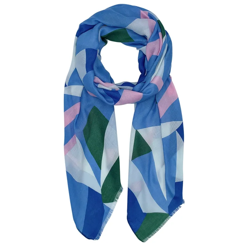 Ocean Blue Print Scarf