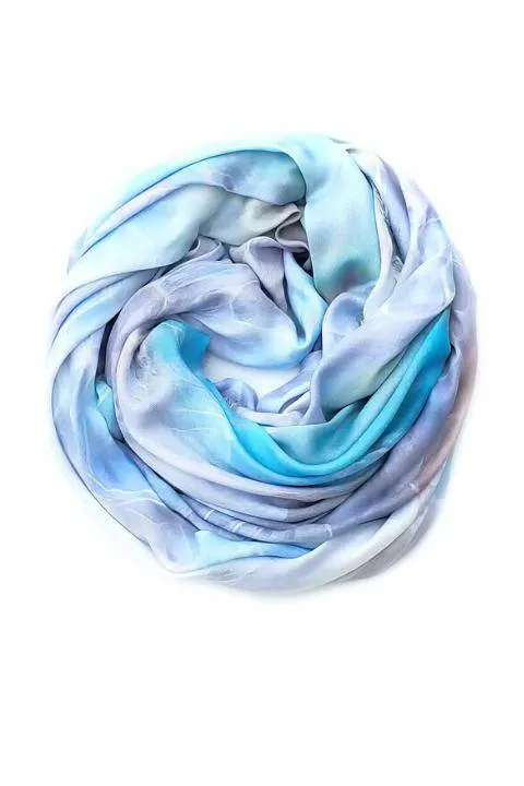 Oversized Square Italian Cashmere Blend Scarf - Sea Foam, Pacific West Coast